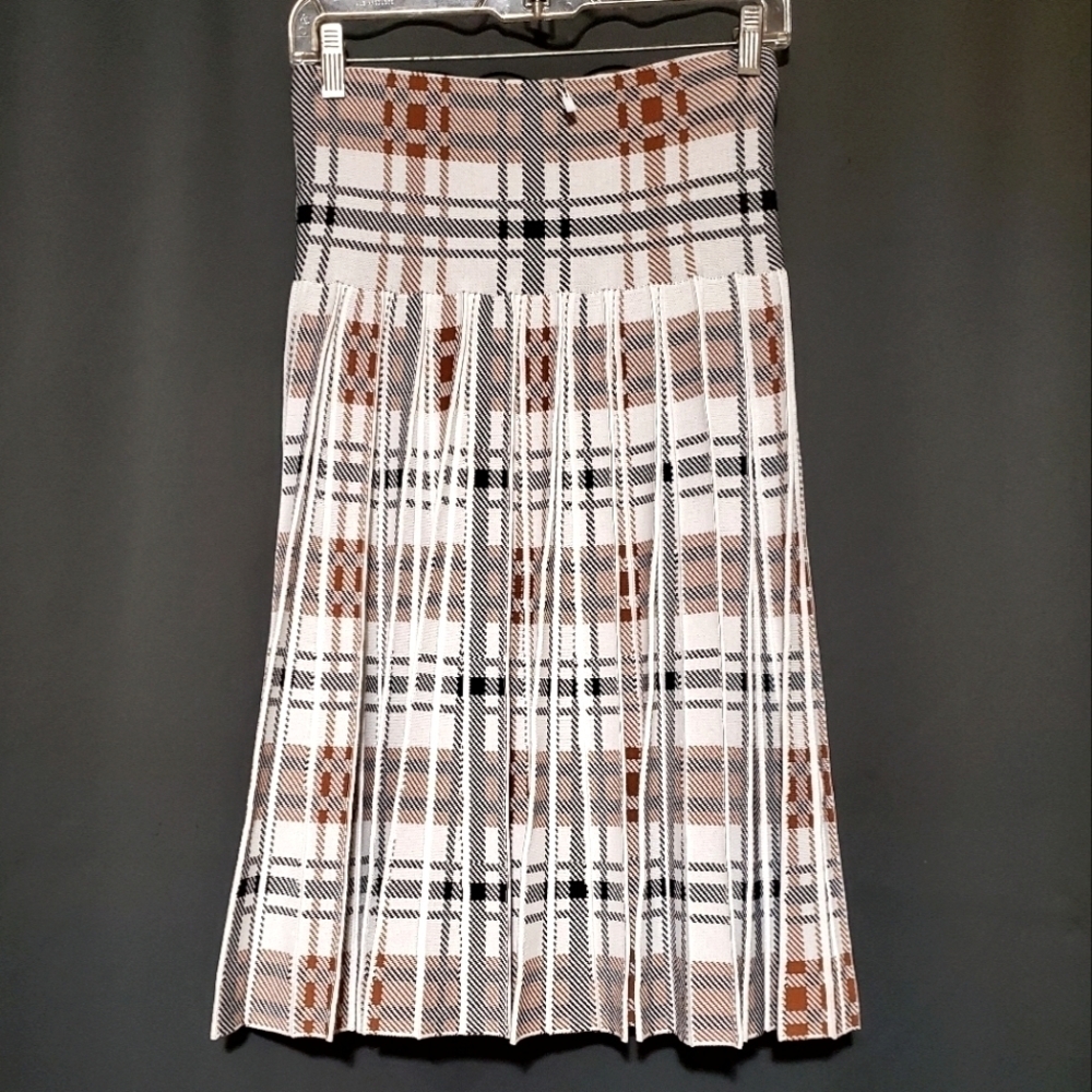 Pleated Heavy Plaid Skirt Size Small